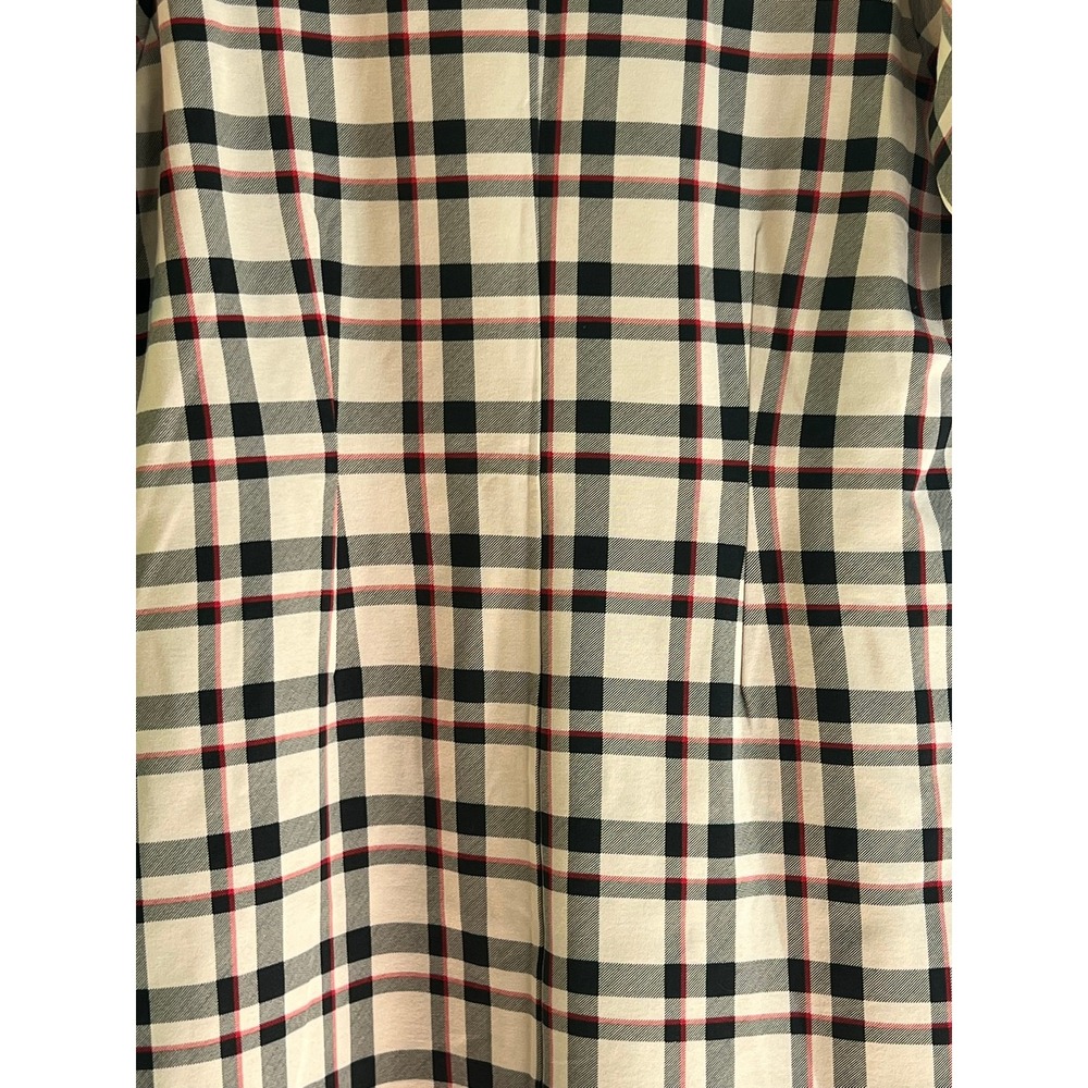 Sanctuary Womens Plaid Mock Neck Shift Dress Beige Black Red Short Sleeve 1X - Picture 4 of 7